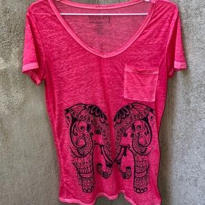 Wound Up Burnout Elephant Graphic Tee Left Pocket